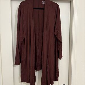 Lane Bryant Rich Brown Open Front Cardigan
